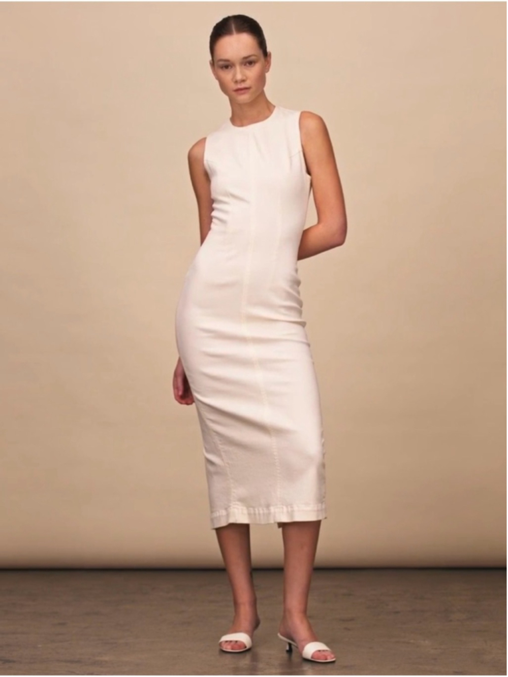 DL1961 Sleeveless Midi Dress denim stretchy
